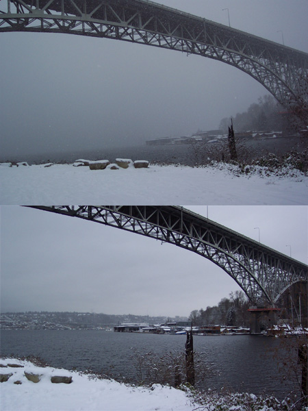 Aurora Bridge before and after