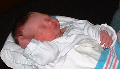 Madeleine sleeping, day one